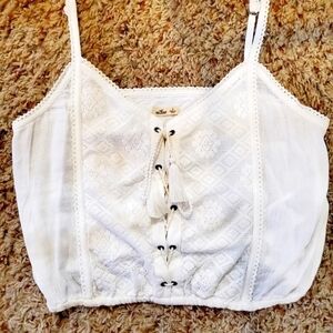 Hollister | White Lace-Up Tank | NWT